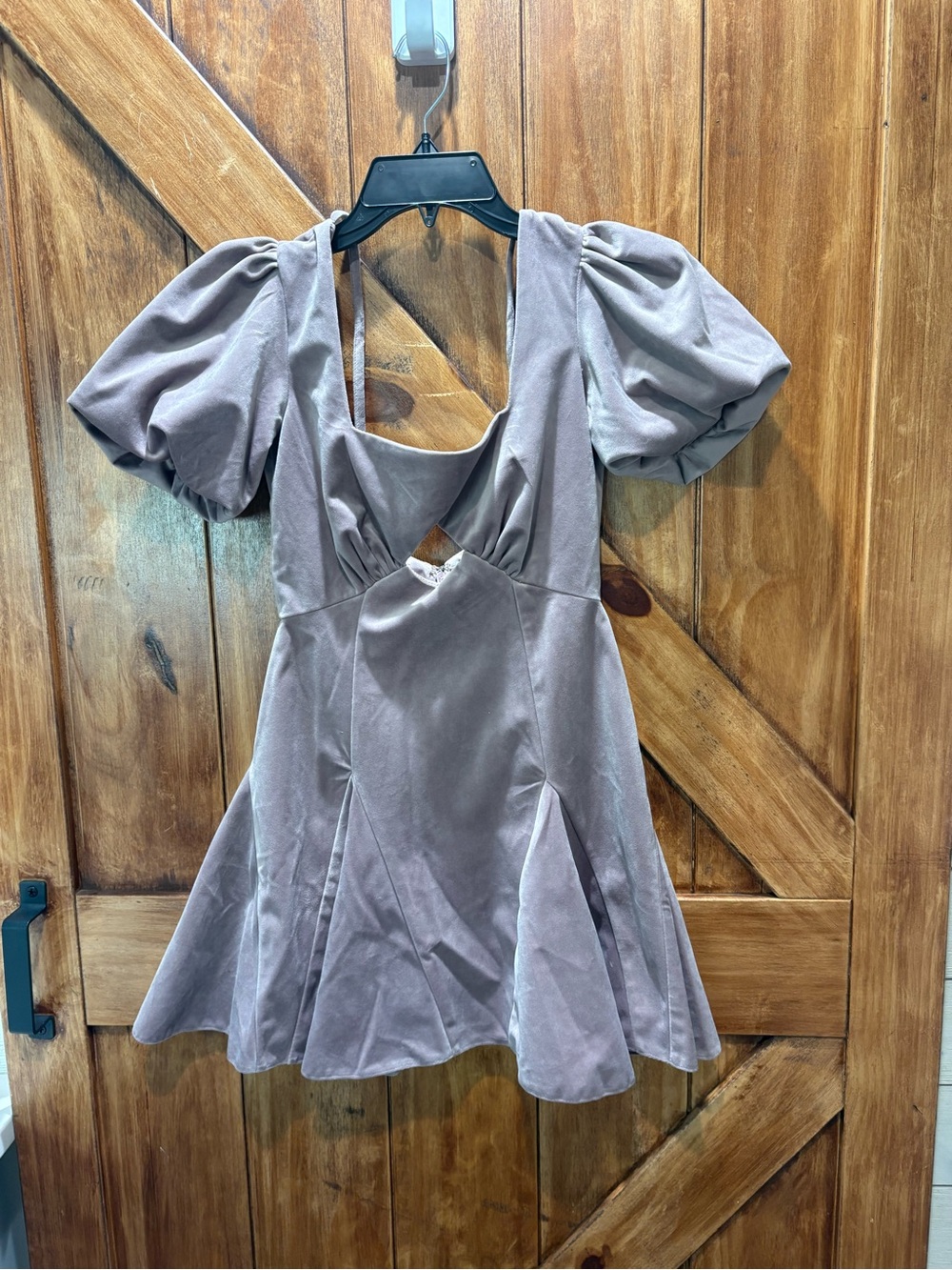ASOS Mauve Puff Sleeve Cutout Mini Dress 00 Petite NWT